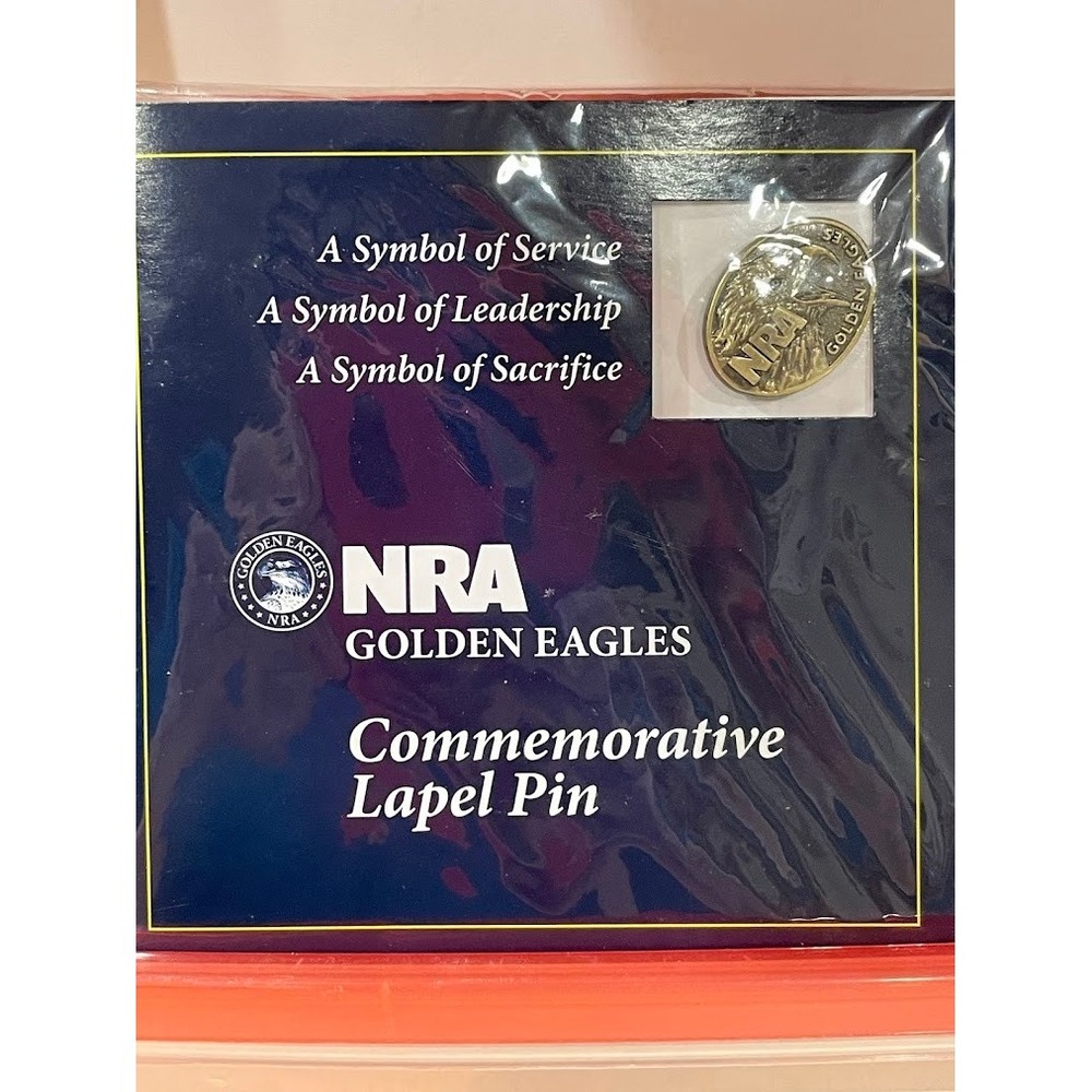 NRA Lapel Pin Gold New Golden Eagles Commemorative Metal Hat Pin